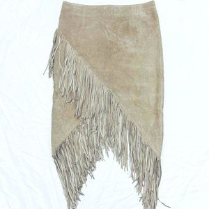 Leather Fringe pencil skirt. Intermix, good condition. Texas Hold'em